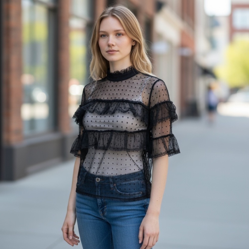 AMT Black Mesh Top
New